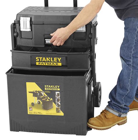 stanley cantilever tool box with metal latches|stanley fatmax rolling tool box.